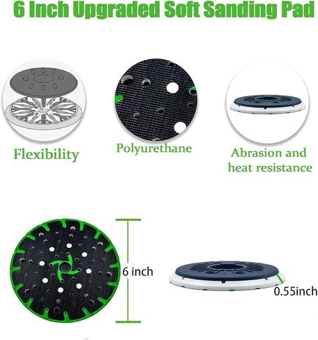 6" Hard Sanding Pad 150mm Fit for Festool RO 150 FEQ Fusion-TEC-ST-STF D150 MJ2-FX-SW, Sander Pads Replaces 202463, 1 Pack in Saudi Arabia