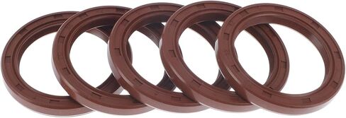 ختم الزيت العالمي TC شفة مزدوجة W الصلب الختم الختم الختم ختم دوار عمود دوار 32x42x8mm الضغط العالي FKM Rubber Brown 5 PCS in Saudi Arabia