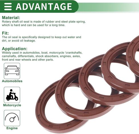 ختم الزيت العالمي TC شفة مزدوجة W الصلب الختم الختم الختم ختم دوار عمود دوار 32x42x8mm الضغط العالي FKM Rubber Brown 5 PCS in Saudi Arabia