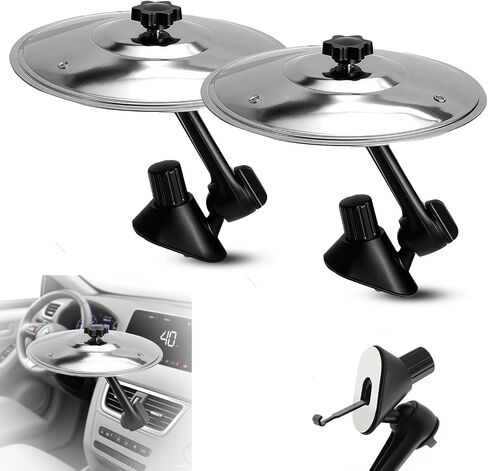 2PCS Car Crash Cymbal, Mini Car Drum Cymbal Air Vent, Music Gadget for Drivers Drummers Music Lovers, Car Accessory Suitable for All Types of Vehicles (Silver) in Kuwait