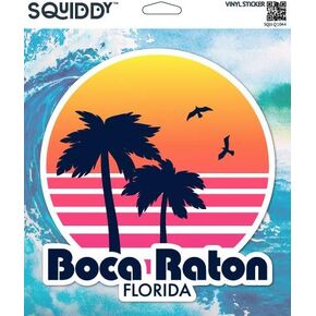 Squiddy Boca Raton Florida - Vinyl Sticker Decal for Phone, Laptop, Water Bottle (3" high) in Saudi Arabia