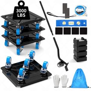 الأثاث الثقيل Dolly 360 درجة الدوران 5 عجلات ، سبيكة الصلب 3000 رطل محرك الأثاث السعة مع شريط قياس ومستوى in Kuwait
