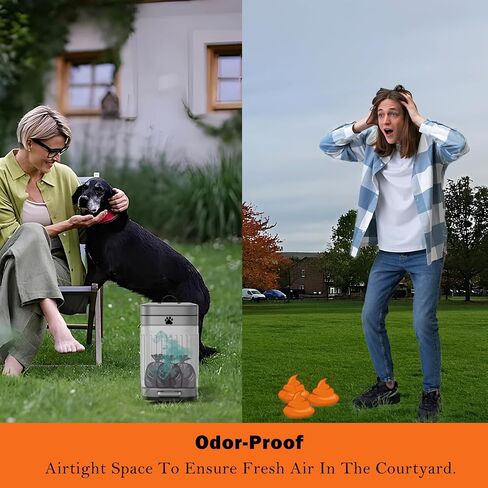 Dog Poop Trash Can Outside, 5L/1.3Gal Metal Dog Waste Trash Can with Lid, Foot Pedal, Pet Waste Container with 40 Bags, Poop Bucket with Lid Soft Close for Pet, Grey in Saudi Arabia