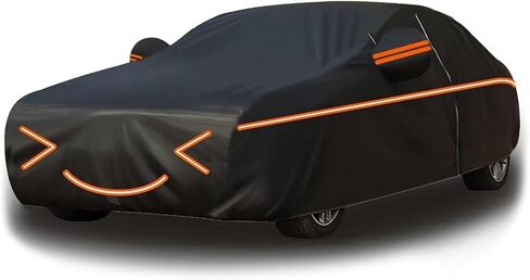 غطاء السيارة في الهواء الطلق متوافق مع Yugo Florida Hatchback 2008 Cover All Weather Breatable Carge Car ، مع سوستة ، أغطية مخصصة للسيارات ، أربعة مواسم ، مناسبة لجميع المواسم (11) in Kuwait
