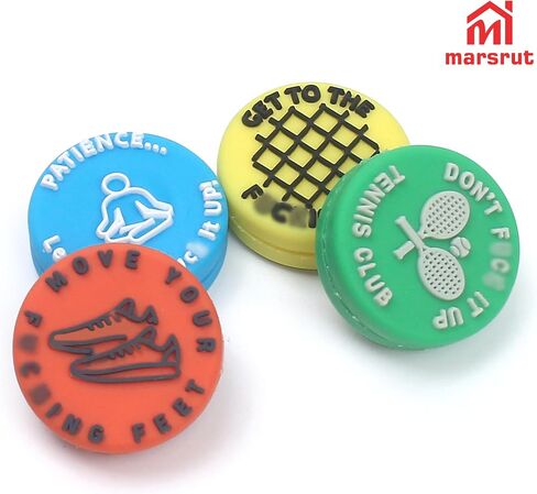 MARSRUT 4PCS التنس رميات الاهتزاز ، ومضرب المضرب المضحك رطبة لضرب التنس ، والسيليكون التنس امتصاص الصدمات مع تذكير حار/عدواني كلمة مضحكة ، هدية التنس (4 ألوان) in Saudi Arabia