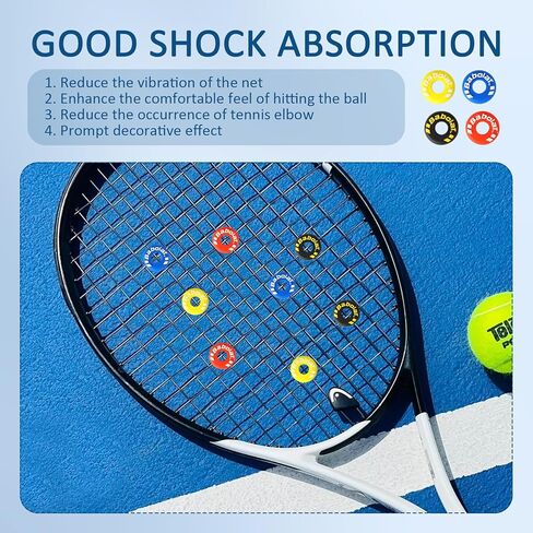 16pcs Rubber Tire Shape Vibration Dampener, Tennis Racket Dampener, Helps You Control The Racket Well and Enhances The Comfort of Hitting The Ball, Suitable for Tennis and Squash Players in Saudi Arabia