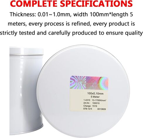 304 Stainless Steel Sheet Metal, Gap Filler Trim Strip, Filler Gap Shim Stock, 0.01-1.0mm Thickness, W 100mm*L 5m, for Electronics, Chemical Laboratories, Automotive in Saudi Arabia