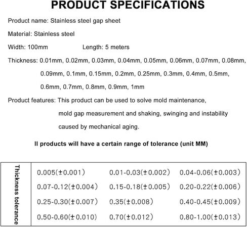 304 Stainless Steel Sheet Metal, Gap Filler Trim Strip, Filler Gap Shim Stock, 0.01-1.0mm Thickness, W 100mm*L 5m, for Electronics, Chemical Laboratories, Automotive in Saudi Arabia