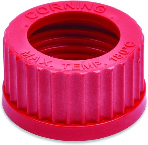 Corning #1395-45htsc ، GL45 Red Open Top Top High Heries (180 درجة مئوية) غطاء المسمار PBT (واحد) in Saudi Arabia