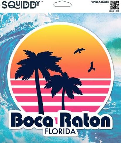 Squiddy Boca Raton Florida - Vinyl Sticker Decal for Phone, Laptop, Water Bottle (3" high) in Saudi Arabia
