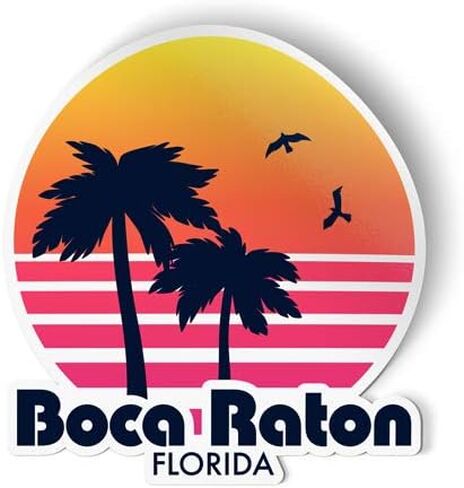 Squiddy Boca Raton Florida - Vinyl Sticker Decal for Phone, Laptop, Water Bottle (3" high) in Saudi Arabia