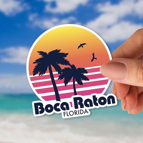 Squiddy Boca Raton Florida - Vinyl Sticker Decal for Phone, Laptop, Water Bottle (3" high) in Saudi Arabia