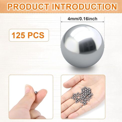 كرات خلط الطلاء 125pcs ، 316 كرات تلميع الأظافر من الفولاذ المقاوم للصدأ ، 4 مم/0.16 بوصة in Saudi Arabia