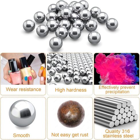 كرات خلط الطلاء 125pcs ، 316 كرات تلميع الأظافر من الفولاذ المقاوم للصدأ ، 4 مم/0.16 بوصة in Saudi Arabia