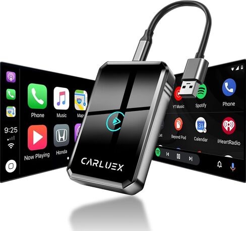 3 في 1 محول Wireless Carplay & Android Auto Wireless ، يحول Wired إلى carplay اللاسلكية ، والتوصيل والتشغيل Auto Connect سهلة الاستخدام للسيارات من عام 2017 ، وتوافق iPhone/Android in Saudi Arabia
