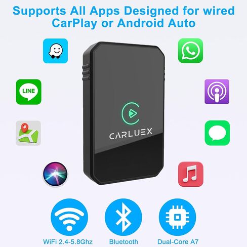 3 في 1 محول Wireless Carplay & Android Auto Wireless ، يحول Wired إلى carplay اللاسلكية ، والتوصيل والتشغيل Auto Connect سهلة الاستخدام للسيارات من عام 2017 ، وتوافق iPhone/Android in Saudi Arabia