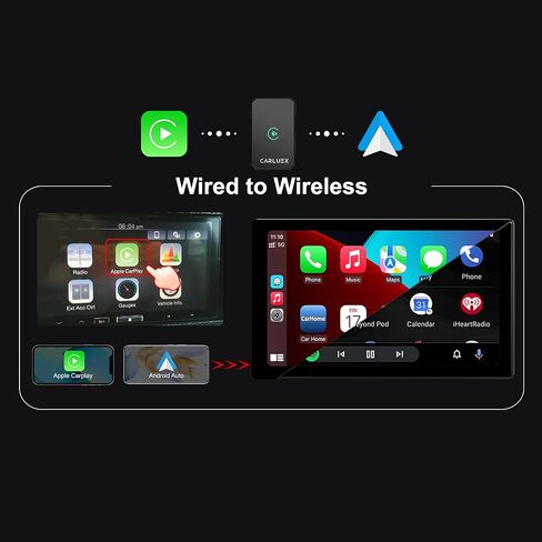 3 في 1 محول Wireless Carplay & Android Auto Wireless ، يحول Wired إلى carplay اللاسلكية ، والتوصيل والتشغيل Auto Connect سهلة الاستخدام للسيارات من عام 2017 ، وتوافق iPhone/Android in Saudi Arabia