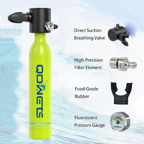 0.5L Mini Scuba Diving Tank Oxygen Cylinder Set - Respirator Air Tank for Snorkeling & Breath Diving Equipment. Small Scuba Tank, Ideal for Shallow Water Diving in Saudi Arabia