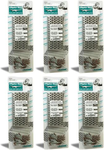 Apache 25085381 Stainless Steel Self Setting Alligator 7 Inch Rivet Belt Fasteners with Pins and Splices (12 Pack) in Saudi Arabia