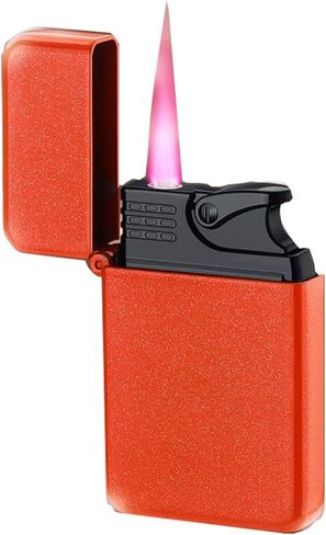 Metal Torch Lighter, Pink Flame Cool Lighter, Refillable Butane Lighter, Pink Flash Torch Windproof Lighter, Outdoor, Indoor, Camping, Candle, (Red) (Butane Not Included)(Purple) in Saudi Arabia