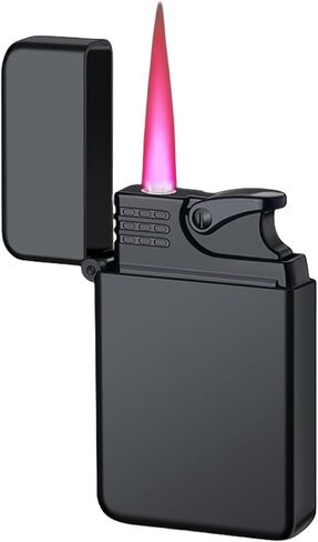 Metal Torch Lighter, Pink Flame Cool Lighter, Refillable Butane Lighter, Pink Flash Torch Windproof Lighter, Outdoor, Indoor, Camping, Candle, (Red) (Butane Not Included)(Purple) in Saudi Arabia