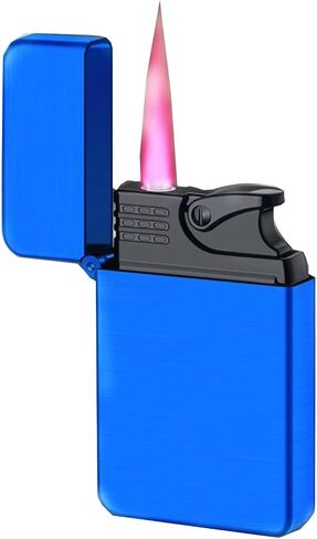 Metal Torch Lighter, Pink Flame Cool Lighter, Refillable Butane Lighter, Pink Flash Torch Windproof Lighter, Outdoor, Indoor, Camping, Candle, (Red) (Butane Not Included)(Purple) in Saudi Arabia