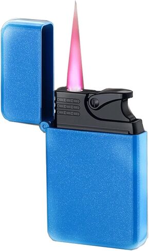 Metal Torch Lighter, Pink Flame Cool Lighter, Refillable Butane Lighter, Pink Flash Torch Windproof Lighter, Outdoor, Indoor, Camping, Candle, (Red) (Butane Not Included)(Purple) in Saudi Arabia