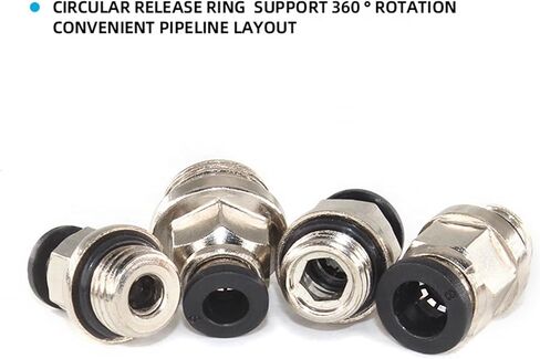 Pneumatic Connection Thread With Sealing Ring Tracheal Joint Pneumatic Connector 5Pcs(PC10-G3/8) in Saudi Arabia