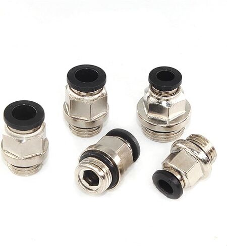Pneumatic Connection Thread With Sealing Ring Tracheal Joint Pneumatic Connector 5Pcs(PC10-G3/8) in Saudi Arabia