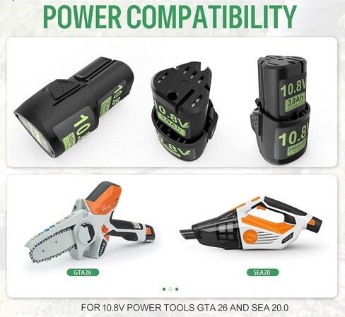 2packs 3000mAh استبدال لـ Stihl 10.8v HSA 25 بطارية HSA26 HSA25 AS2 GTA26 SEA2 in Saudi Arabia
