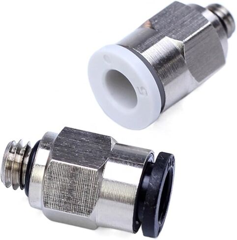 Miniature Smaller Pneumatic Air One-touch Elbow Connector Two-way Quick Parts Pc2/3/4/5/6-1/16 01C 01G 5Pcs(PC6-M7C) in Kuwait