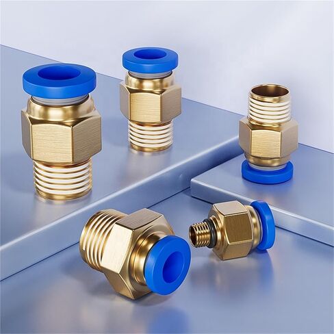 Air Quick Coupler Male Thread BSPT NPT BSPP Straight Through Push In Connector Suitable 5Pcs in Saudi Arabia
