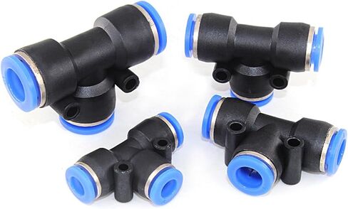 3-way Plastic Push In And Out Quick Connector Pneumatic Joint Union T Fittings PE4/6/8/10/12 5/16 3/8 5Pcs(PE16) in Saudi Arabia