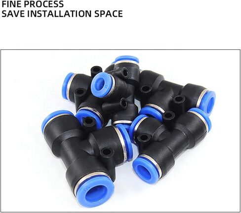 3-way Plastic Push In And Out Quick Connector Pneumatic Joint Union T Fittings PE4/6/8/10/12 5/16 3/8 5Pcs(PE16) in Saudi Arabia