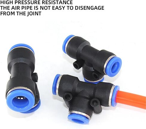 3-way Plastic Push In And Out Quick Connector Pneumatic Joint Union T Fittings PE4/6/8/10/12 5/16 3/8 5Pcs(PE16) in Saudi Arabia