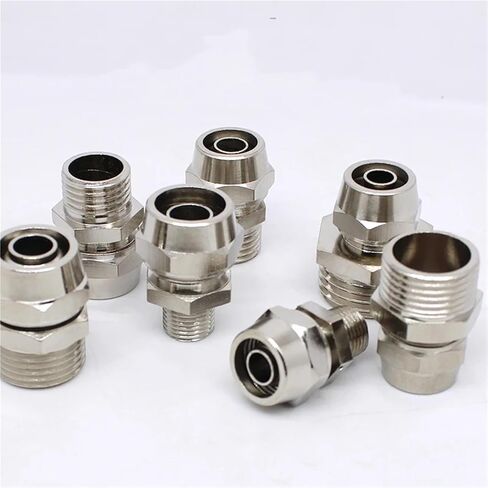Copper 1/8 1/4 3/8 1/2 Inch Thread PCF Trachea Quick Connector 4-12mm 10Pcs(10-02) in Saudi Arabia