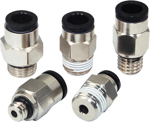 Push-in Fitting Pneumatic Pipe Connector PC Series Male Thread Compact Brass Connector 5Pcs(PC2-M3) in Saudi Arabia