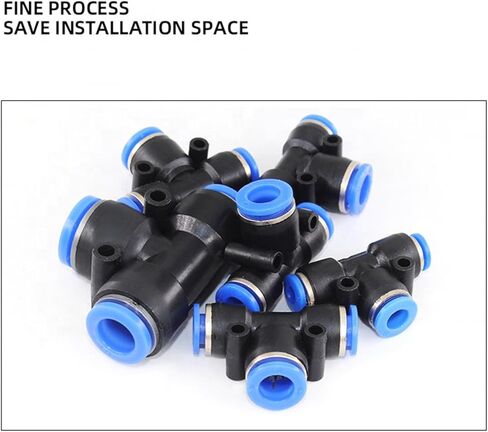 أنبوب مفصل هوائي كبير من نوع T-type Pew Pew في موصلات TEE ذات اللمس الواحد 5pcs (Pew3/16-5/32) in Kuwait