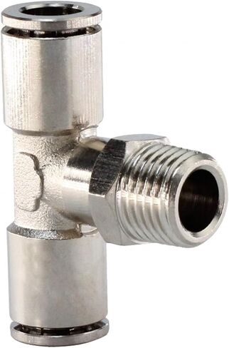 Push In Connection Metal Air Joint T-shaped Tee External Thread 1/4 1/8 Locking Pneumatic Fittings 5Pcs in Saudi Arabia
