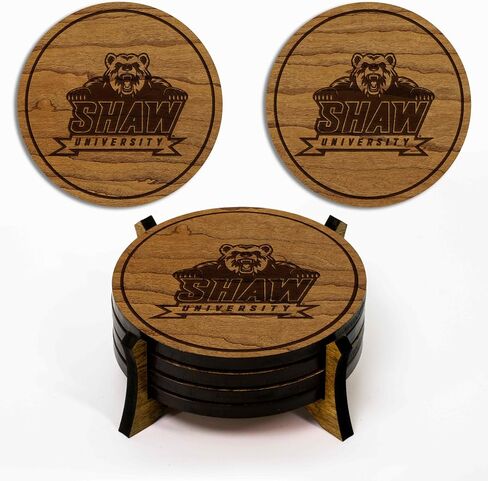 John Hopkins Blue Jays Wooden Coaster Set - Cherry Wood - Officially Licensed Product - 4-Pack in Saudi Arabia
