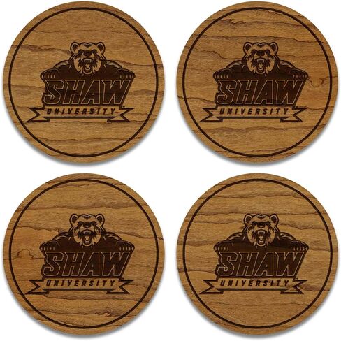 John Hopkins Blue Jays Wooden Coaster Set - Cherry Wood - Officially Licensed Product - 4-Pack in Saudi Arabia