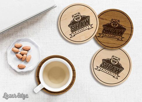 John Hopkins Blue Jays Wooden Coaster Set - Cherry Wood - Officially Licensed Product - 4-Pack in Saudi Arabia