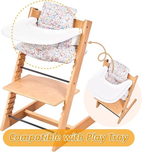 وسادة مقعد مبطنة مبطنة ناعمة ، وسادة نظيفة ومسح ومسح لسيادة Stokke Tripp Trapp High ، 18 "L x 11" W ، تصميم متوافق وقابل للتحويل (Sweet Dreams-Whales & Balloons) in Kuwait