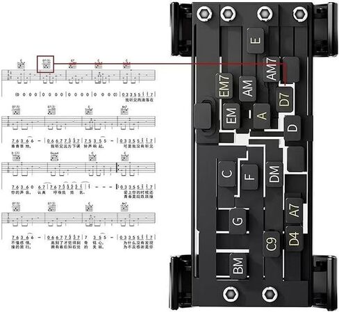 Guitar Chord Trainer for Adults,Guitar Learning Aid Accessories | Guitar Aid Assisted Tool Guitar Teaching Practice Aid Guitar Learning System for Family Adults Kids in Saudi Arabia