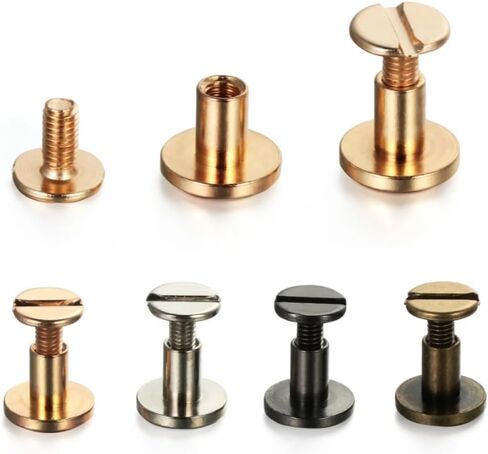 Screw Rivets 10pcs Solid Nail Bolt Strap Rivets 5/6.5/ 8mm Screw Leather Craft Bookkeeping Round Head Screws in Saudi Arabia