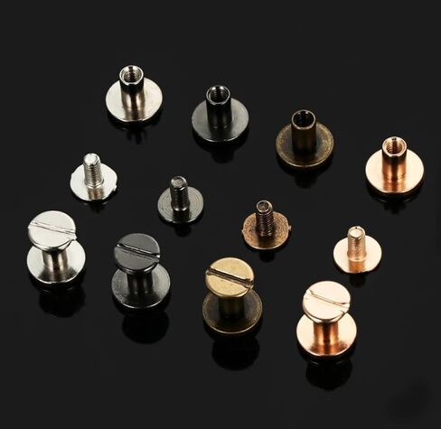 Screw Rivets 10pcs Solid Nail Bolt Strap Rivets 5/6.5/ 8mm Screw Leather Craft Bookkeeping Round Head Screws in Saudi Arabia