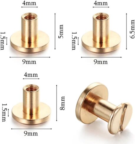 Screw Rivets 10pcs Solid Nail Bolt Strap Rivets 5/6.5/ 8mm Screw Leather Craft Bookkeeping Round Head Screws in Saudi Arabia
