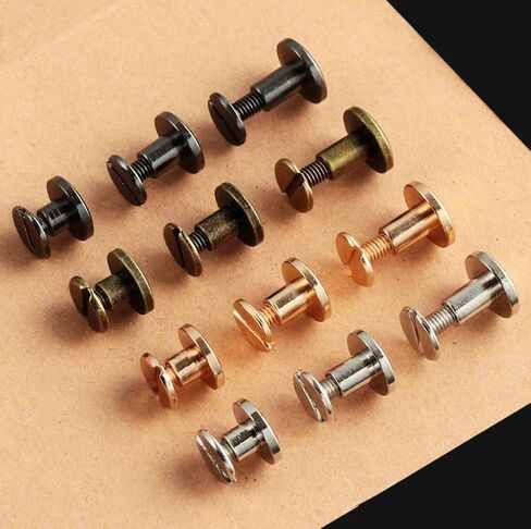 Screw Rivets 10pcs Solid Nail Bolt Strap Rivets 5/6.5/ 8mm Screw Leather Craft Bookkeeping Round Head Screws in Saudi Arabia