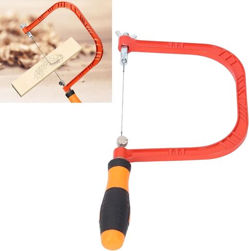 WALFRONT 6 Inch Deep Coping Saw, Small Carving Saw with 5 Blades, Mini Wire Saw, Upgraded Screw Lock, Stable Fret Cutter for Woodworking, Non Slip Threaded Clamp in Saudi Arabia