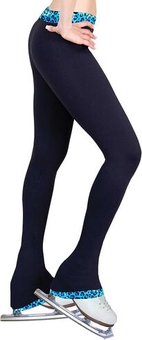 Figure Skating Practice Pants Leopard Turquoise in Saudi Arabia